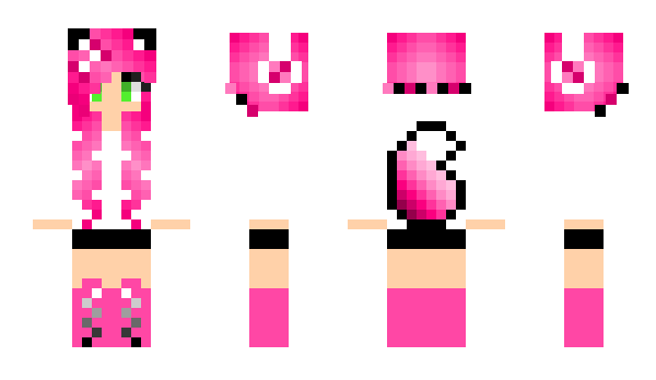 Minecraft skin pinkfoxgirl