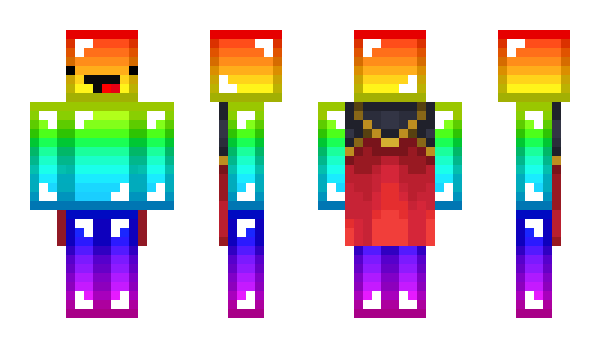 Noob Minecraft Skin Rainbow