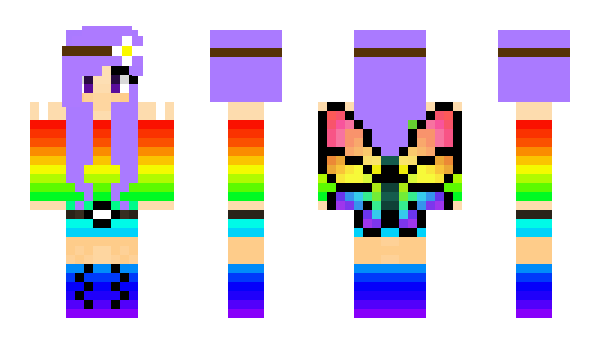 Minecraft skin ButterflyRainbow