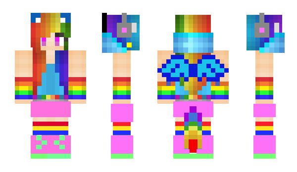 Minecraft skin RainbowCoolGirl