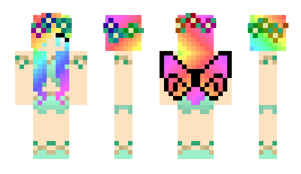 Minecraft skin RainbowDinoGirl