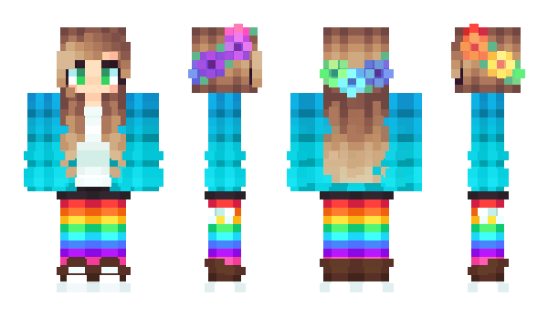 Minecraft skin RainbowHeartz