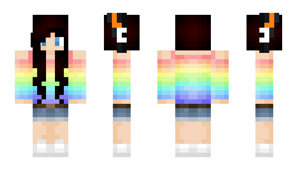 Minecraft skin rainbow_girl12