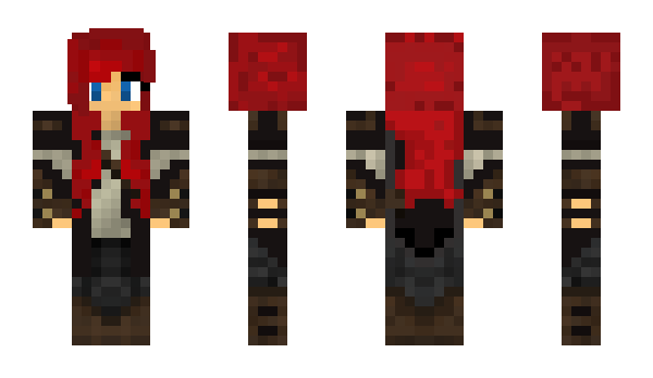 Minecraft skin orca_girl_red