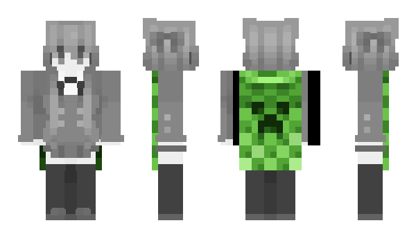 Minecraft skin cinziaaaaaaaaaaa