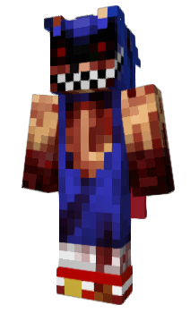 Sonic exe 2D Minecraft Skin